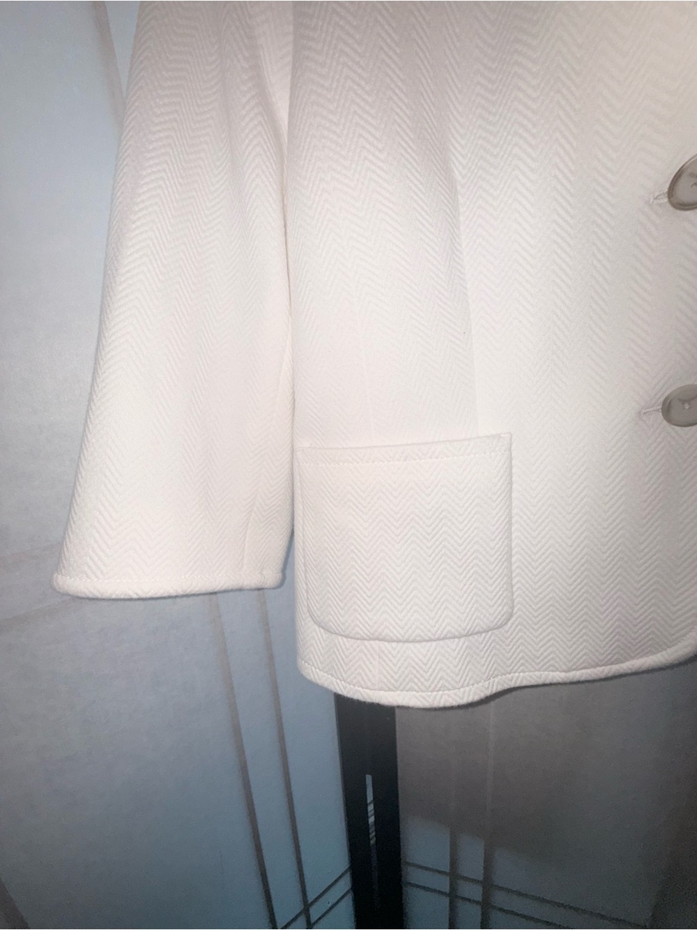 Talbots Cream Textured Two-Button Blazer - Picture 4 of 11